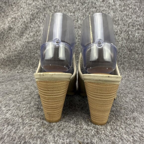 ✅Womens 7 DV Dolce Vita Mule Beige Perforated Suede Pointed Toe Heels 3.5" Heel - Picture 7 of 12